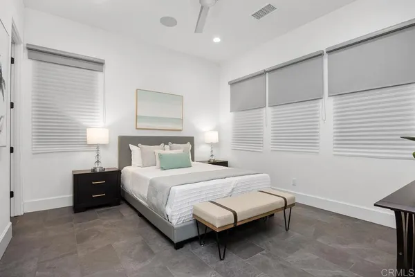 a building outdoor space with patio couches