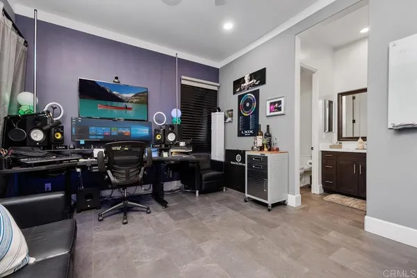 a living room with furniture