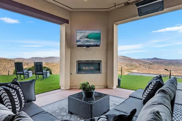 a view of city and mountain