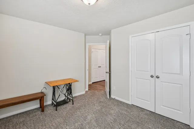 a room with a table and a window