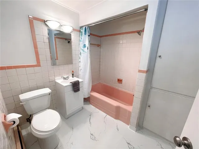 a bathroom with a toilet and a bathtub