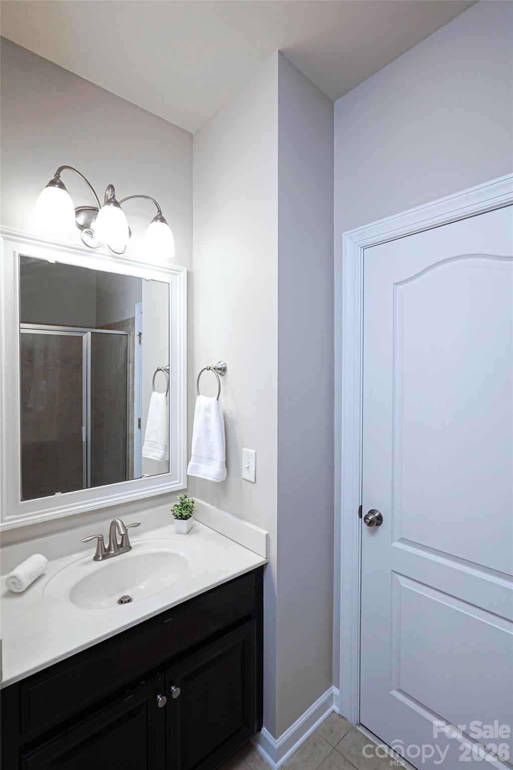 4008 Oxford Mill Road Waxhaw, NC 28173 - Photo 43 of 44 a bathroom with a double vanity sink and a mirror