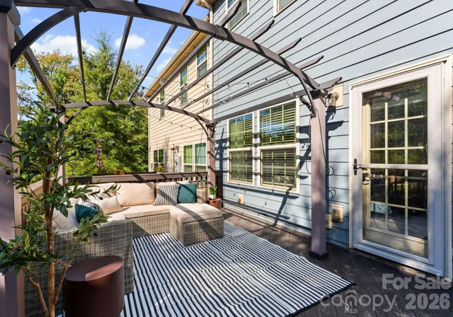 a outdoor living space with furniture