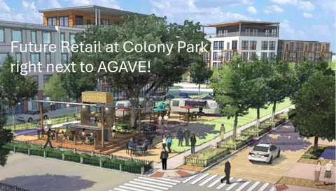 a view of a park with welcome board