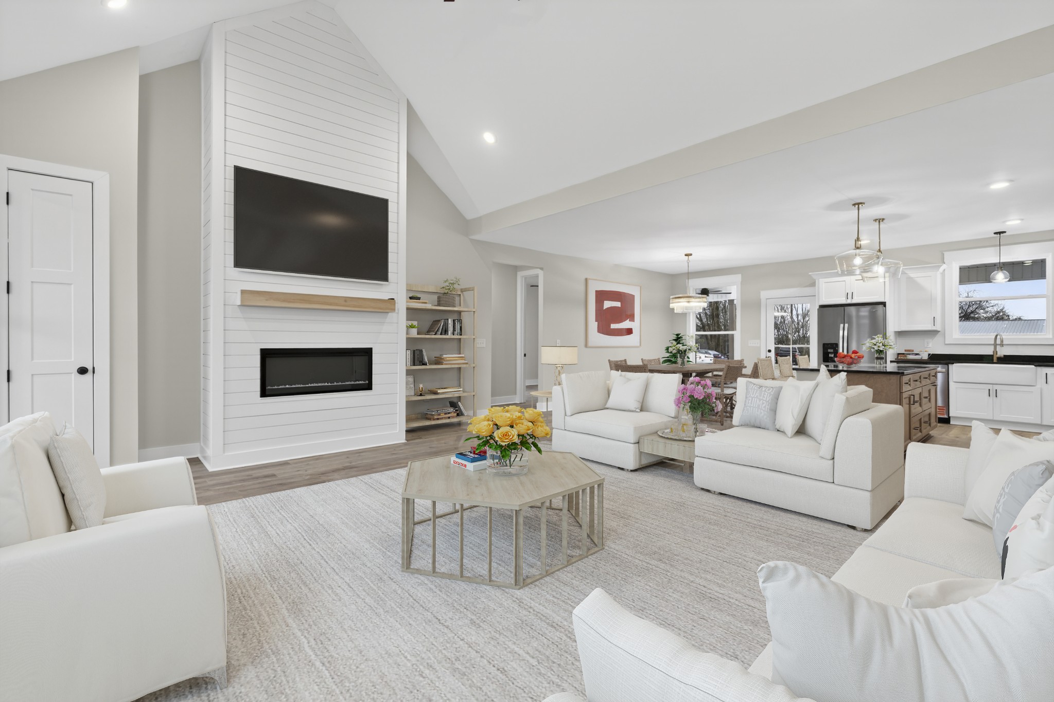 777 Rock Springs Road Castalian Springs, TN 37031 - Photo 6 of 56 a living room with furniture a fireplace and a flat screen tv