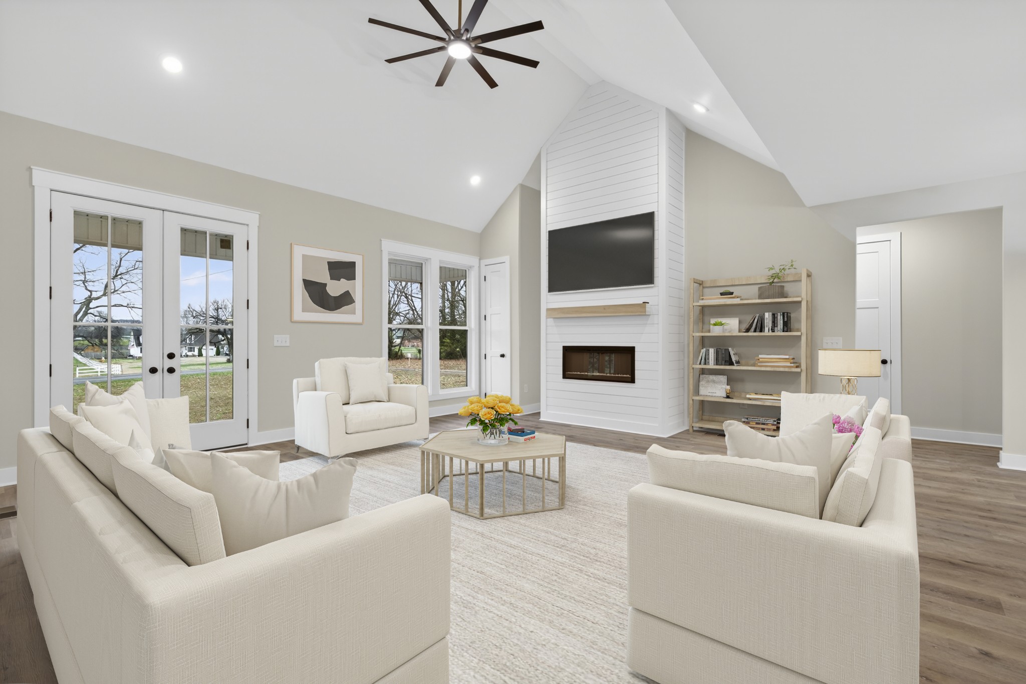 777 Rock Springs Road Castalian Springs, TN 37031 - Photo 7 of 56 a living room with furniture a flat screen tv and a fireplace