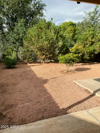 a view of a road with an outdoor space