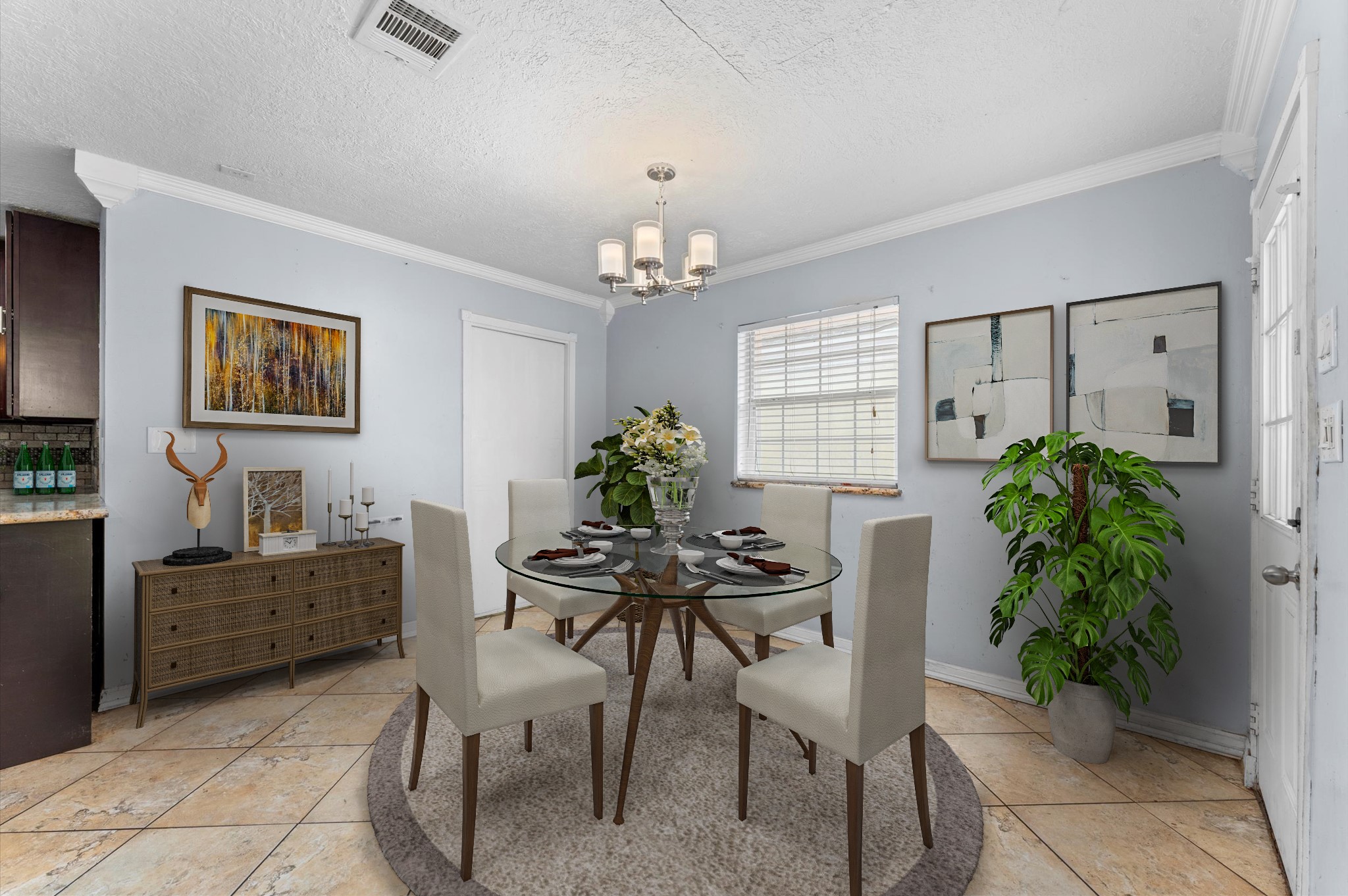 8710 Congo Lane Houston, TX 77040 - Photo 11 of 50 a dining room with furniture and a chandelier