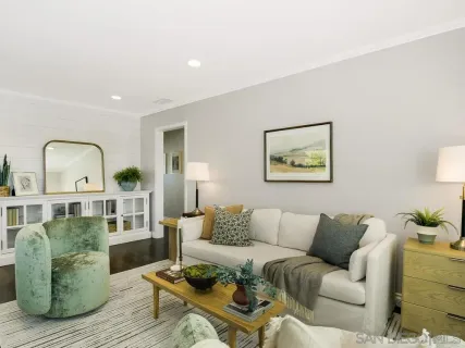 a living room with furniture