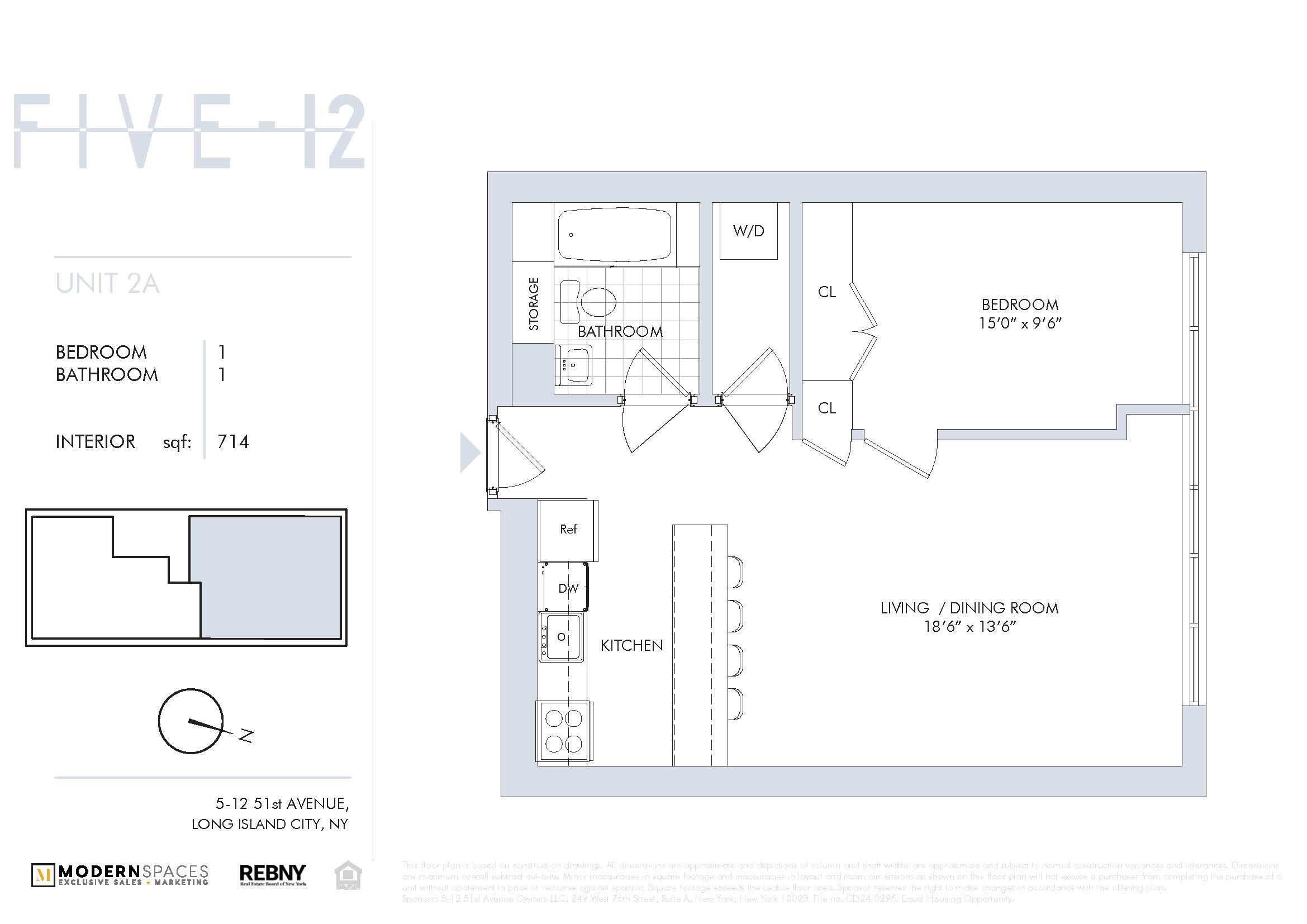5-12 51st Avenue, Unit 2A Queens, NY 11101 - Photo 8 of 8 a picture of a floor plan