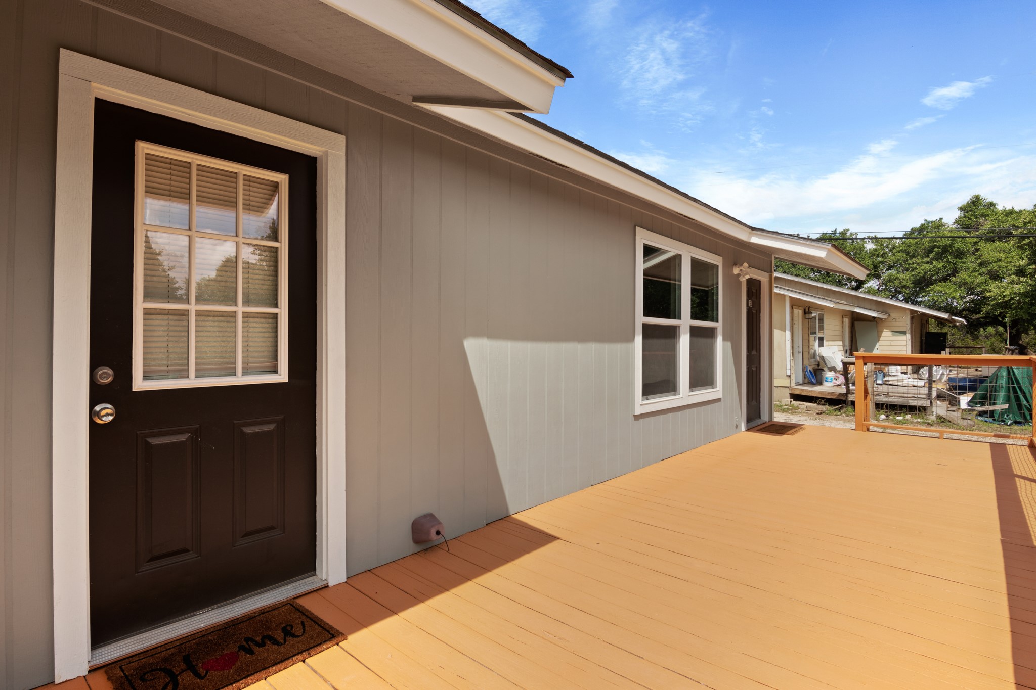 a balcony view with a outdoor space