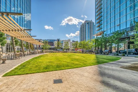 a view of a swimming pool with a patio