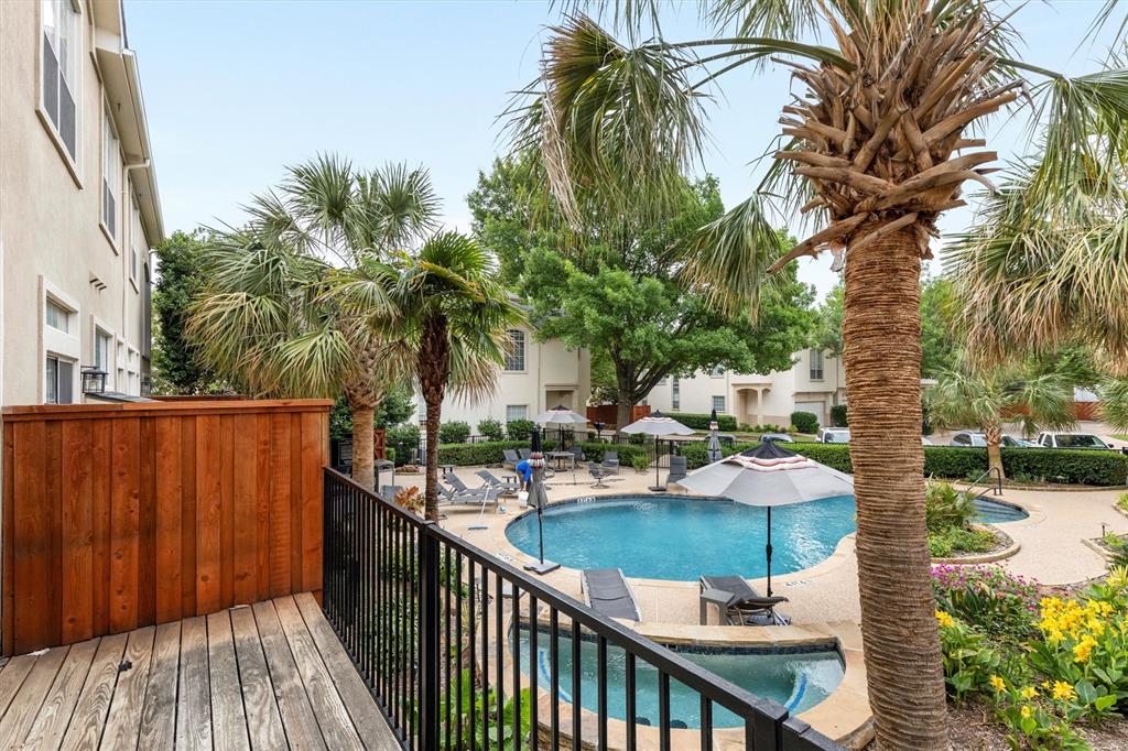 4106 Oberlin Way Addison, TX 75001 - Photo 16 of 17 a balcony with couple of palm trees
