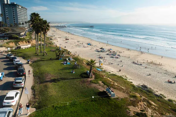 a view of an ocean beach