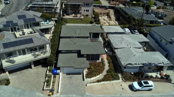an aerial view of multiple houses