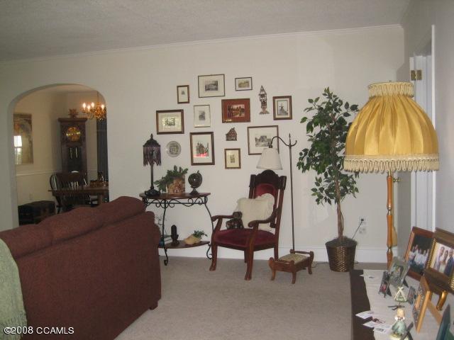 One step up into the living room