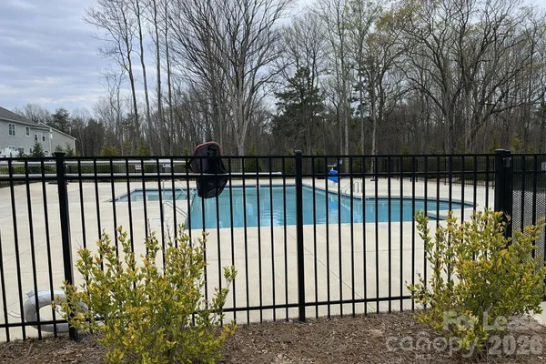 a view of a black gate