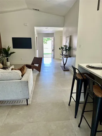 a living room with furniture