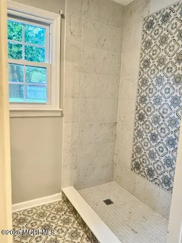 a bathroom with a shower
