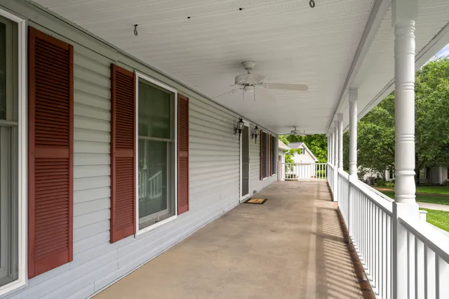 a view of a porch