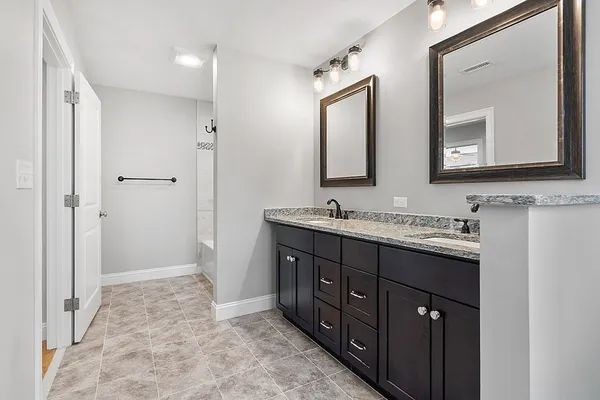 a bathroom with a window