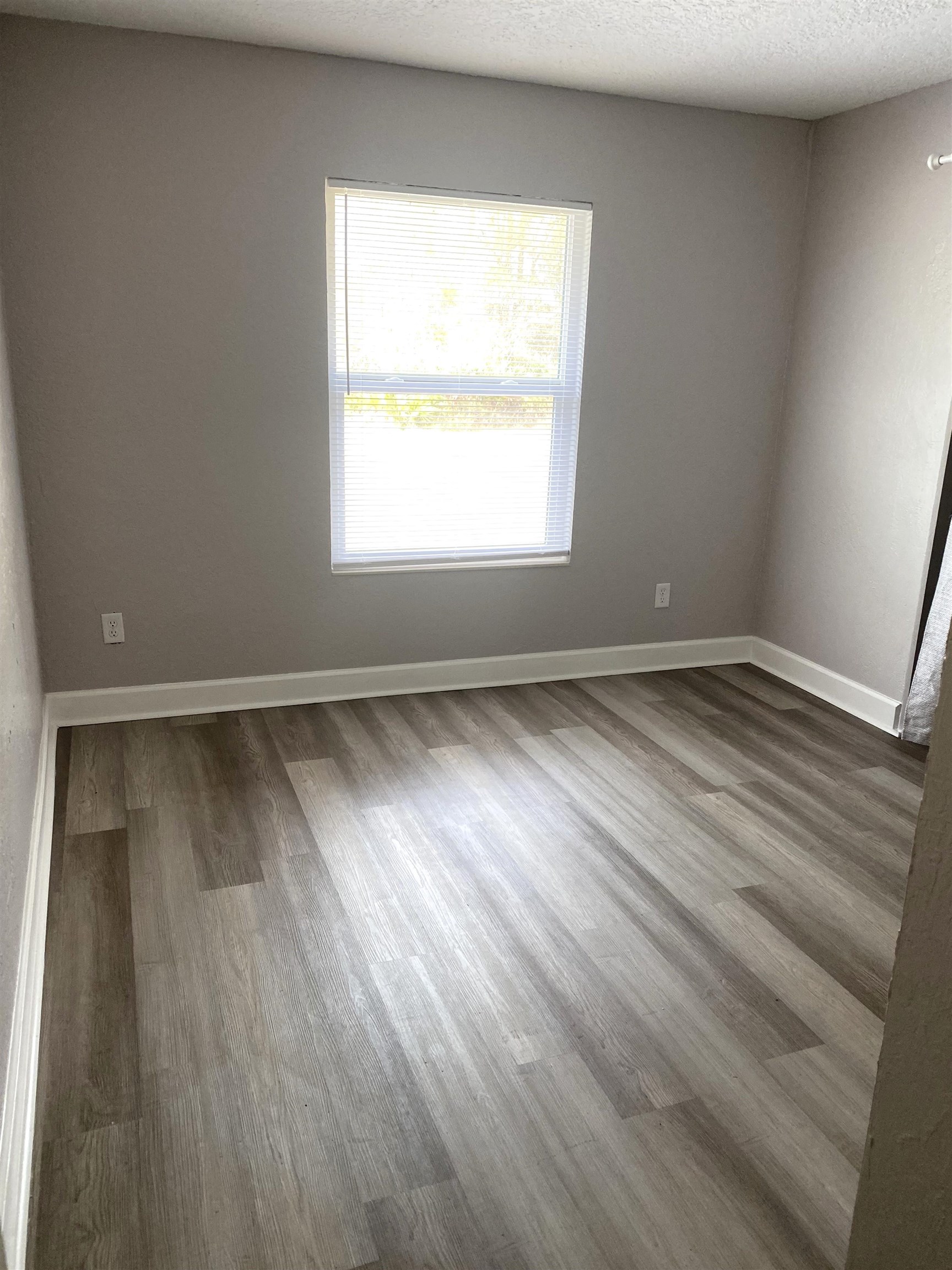 1870 Adams Acres Road St. Augustine, FL 32084 - Photo 6 of 12 Empty room featuring light wood-style floors and a textured ceiling