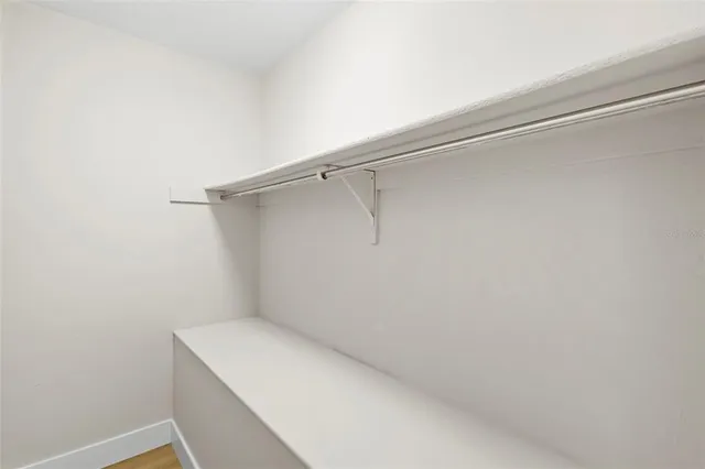 a view of small space with racks on the wall