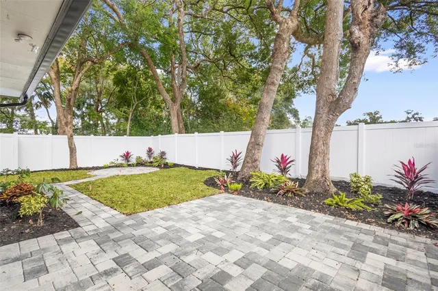 a view of a backyard