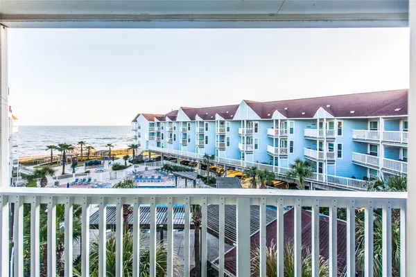 a view of city from a balcony