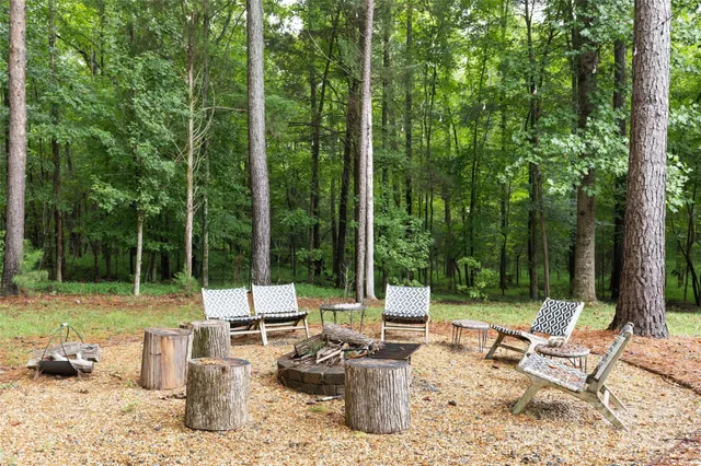a view of garden with patio