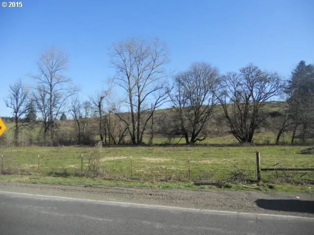 a view of a field with trees