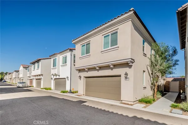 a view of a house with a garage