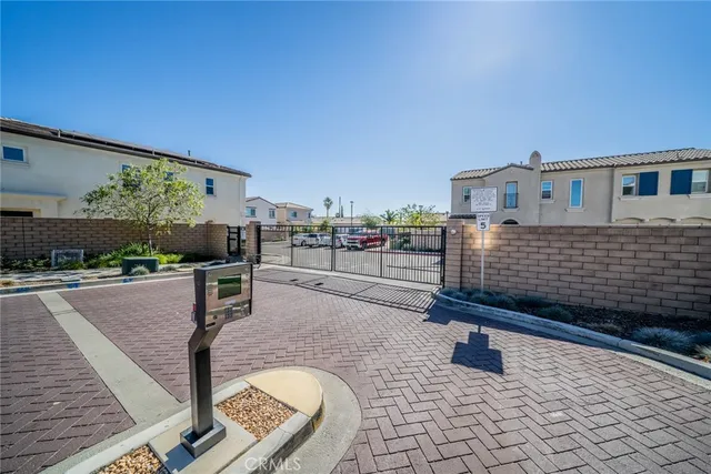 an ocean view with palm trees