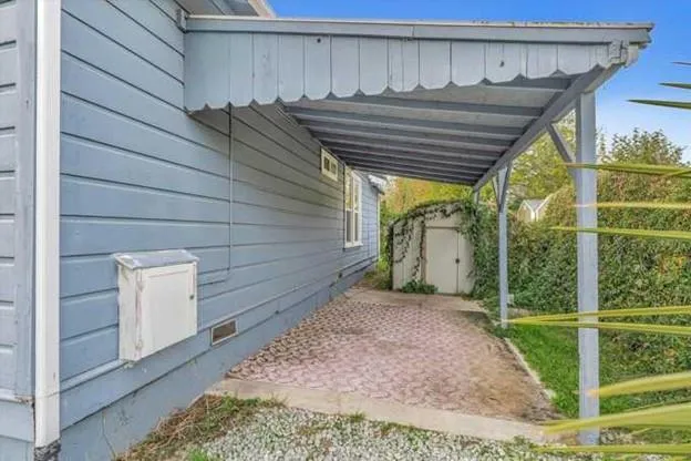 a view of a wooden door