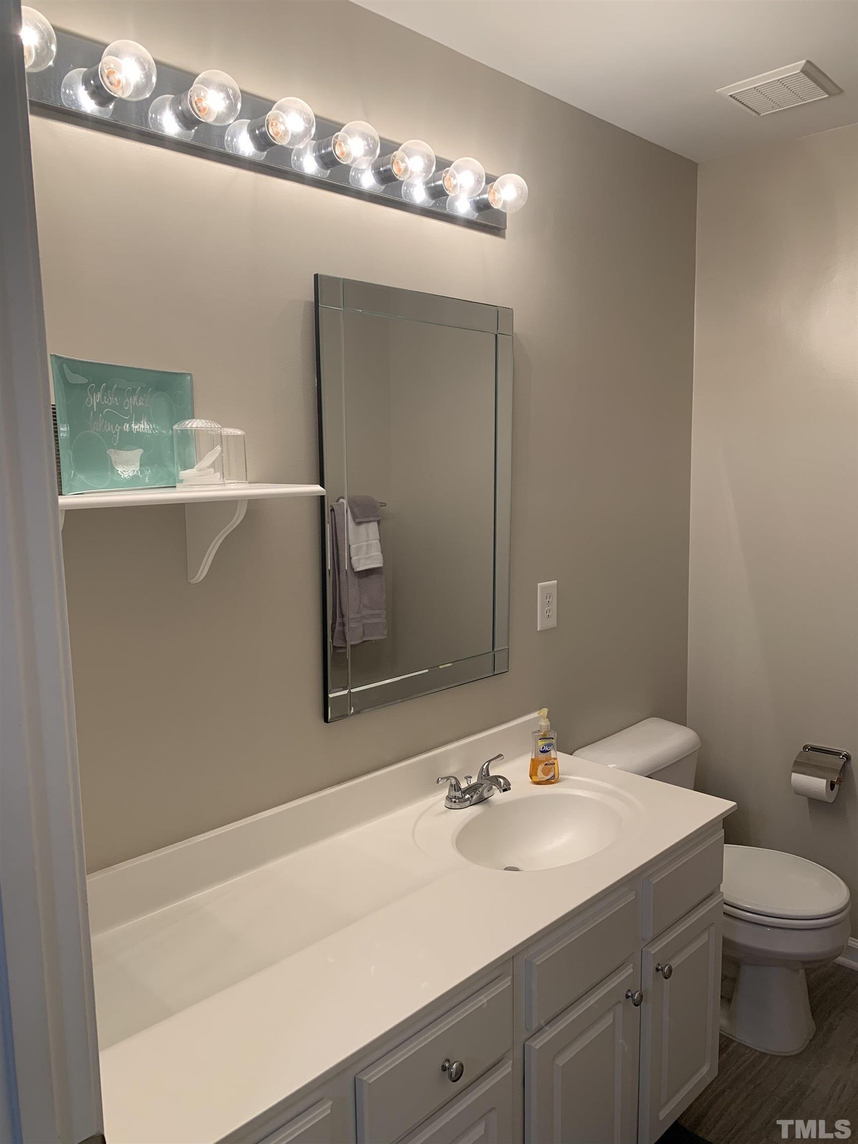 7845 Spungold Street Raleigh, NC 27617 - Photo 23 of 37 a bathroom with a sink a toilet and mirror