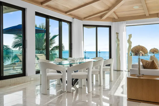 a view of a tub sitting in a bathroom