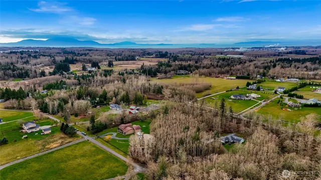a view of a lake with a mountain in the background