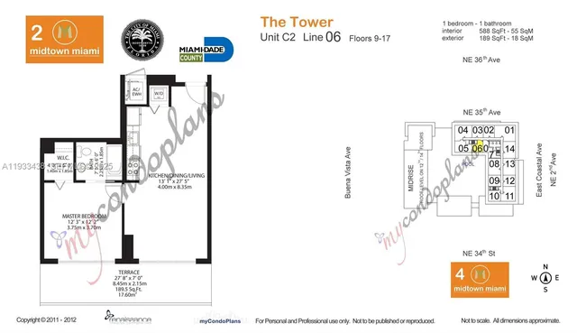 $2,900 | 3470 East Coast Avenue, Unit H1406, Miami, FL 33137