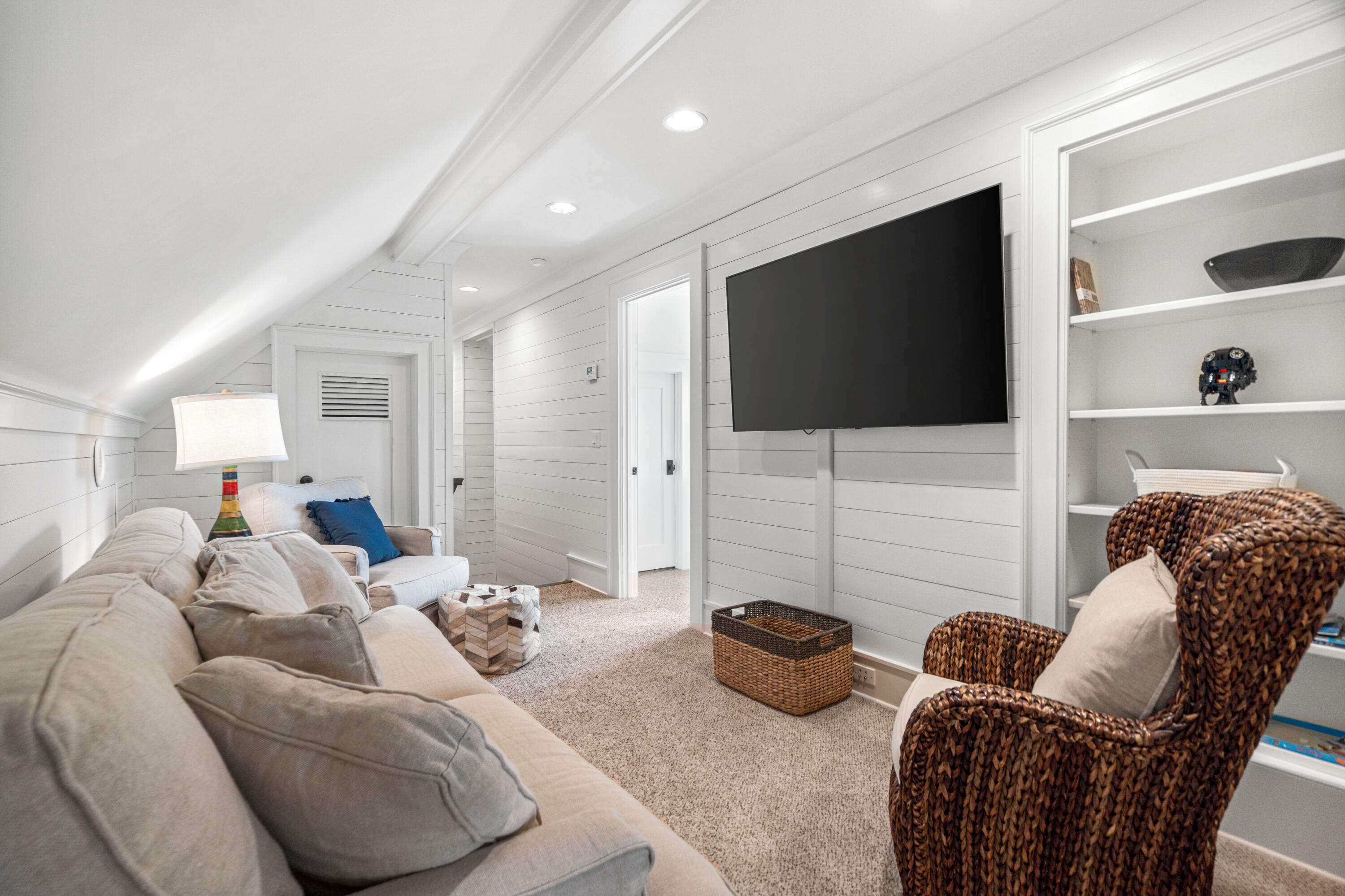 8 Shingle Lane Watersound, FL 32461 - Photo 49 of 73 a living room with furniture and a flat screen tv