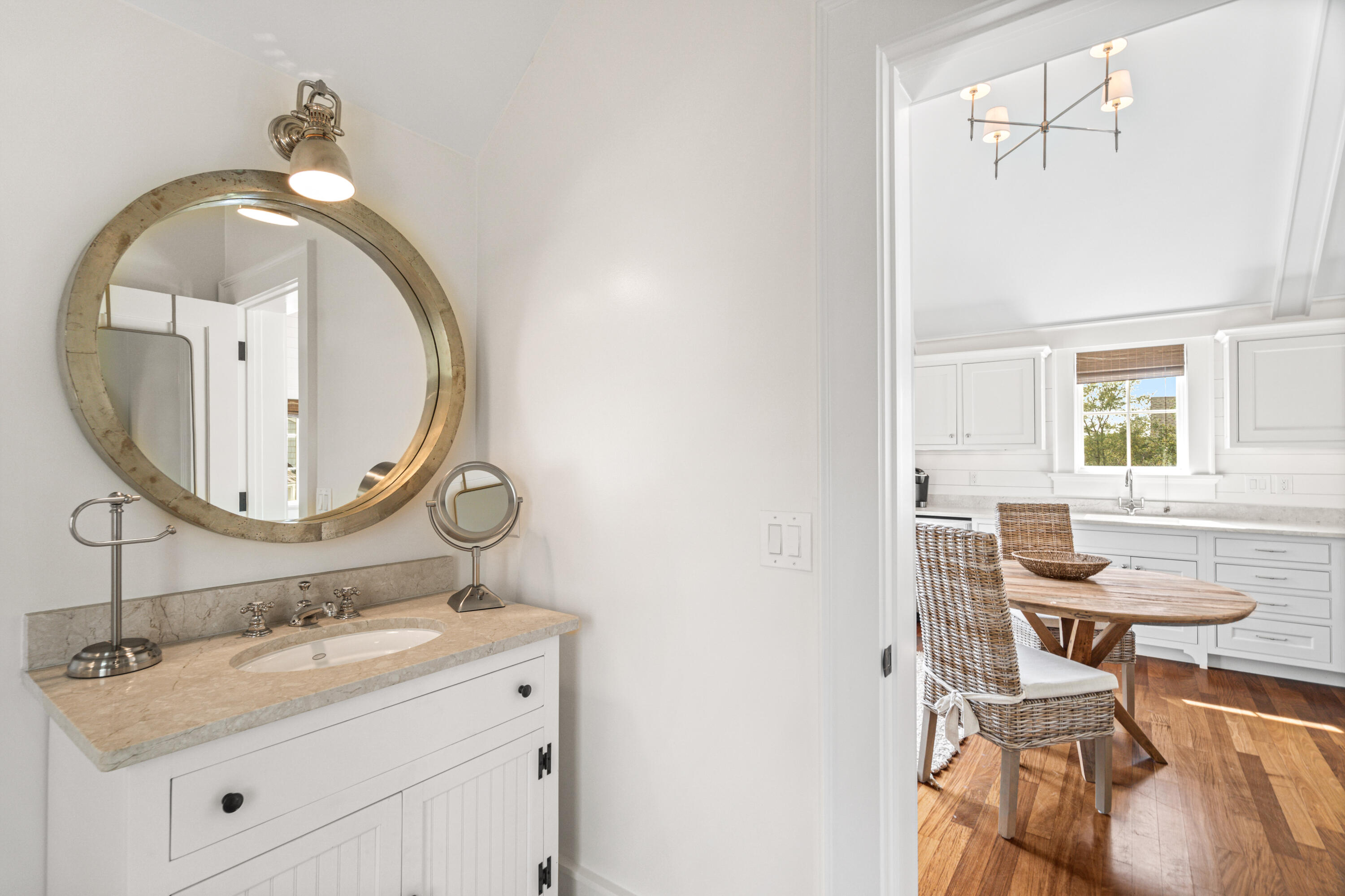 8 Shingle Lane Watersound, FL 32461 - Photo 60 of 73 a bathroom with a sink and a mirror