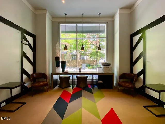 a room with furniture and a window