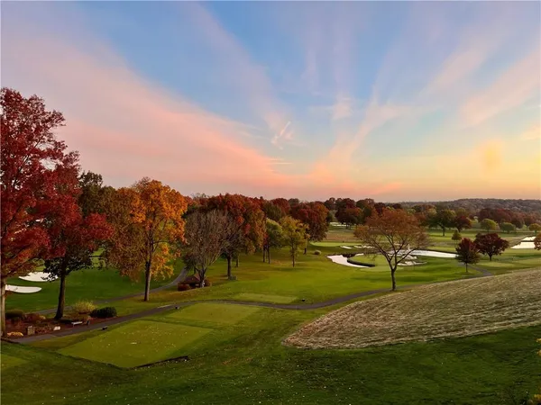 a view of a golf course with a garden