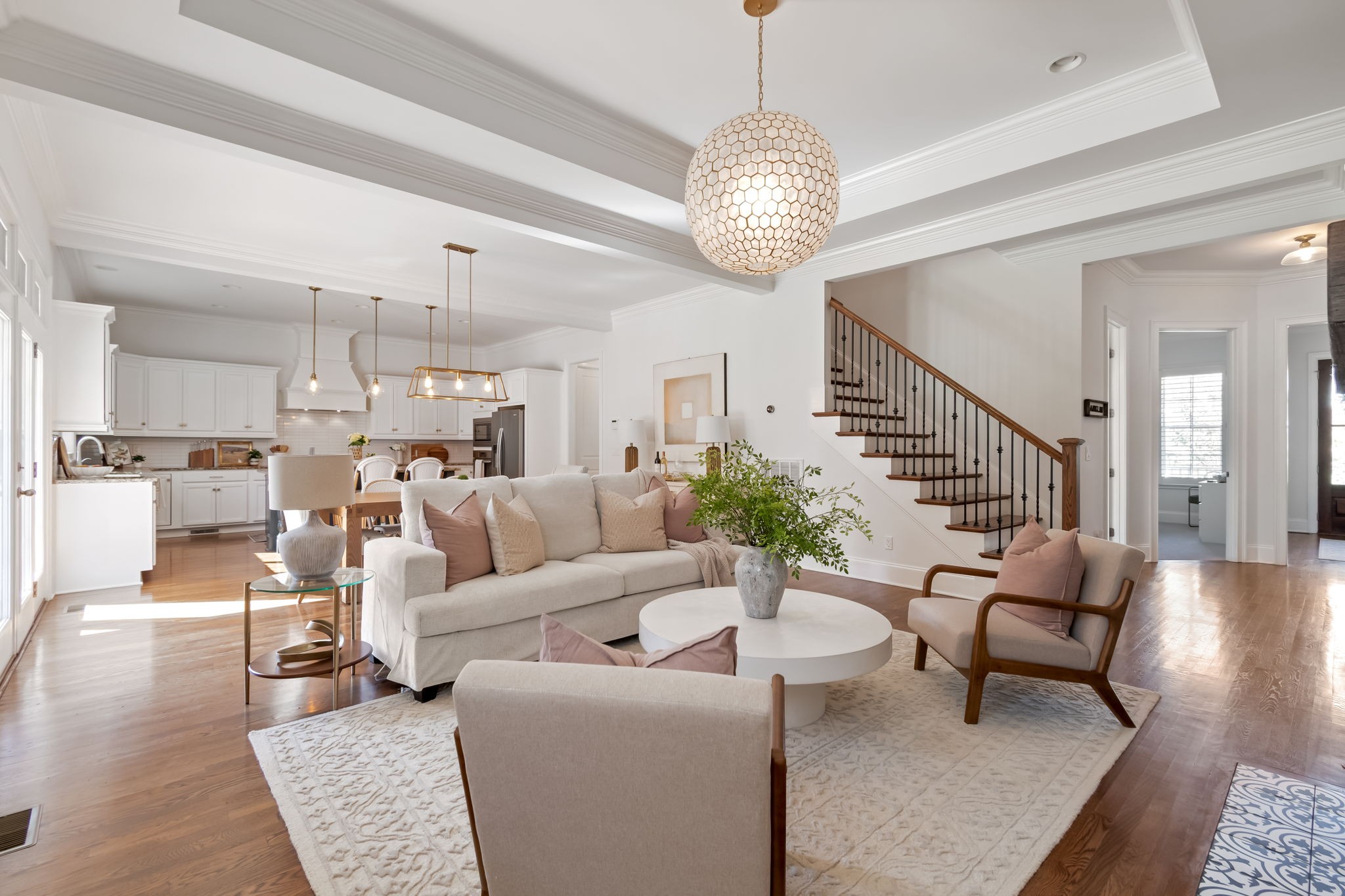 463 Avon River Road Franklin, TN 37064 - Photo 23 of 91 a living room with furniture kitchen view and a chandelier