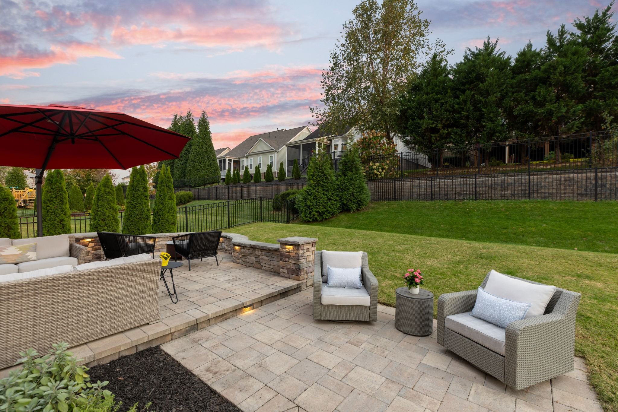 463 Avon River Road Franklin, TN 37064 - Photo 67 of 91 a view of a patio with couches chairs and a yard