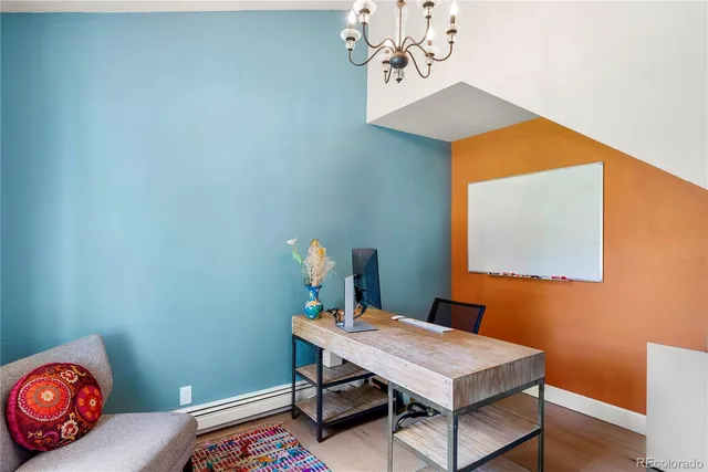 a view of a workspace with furniture