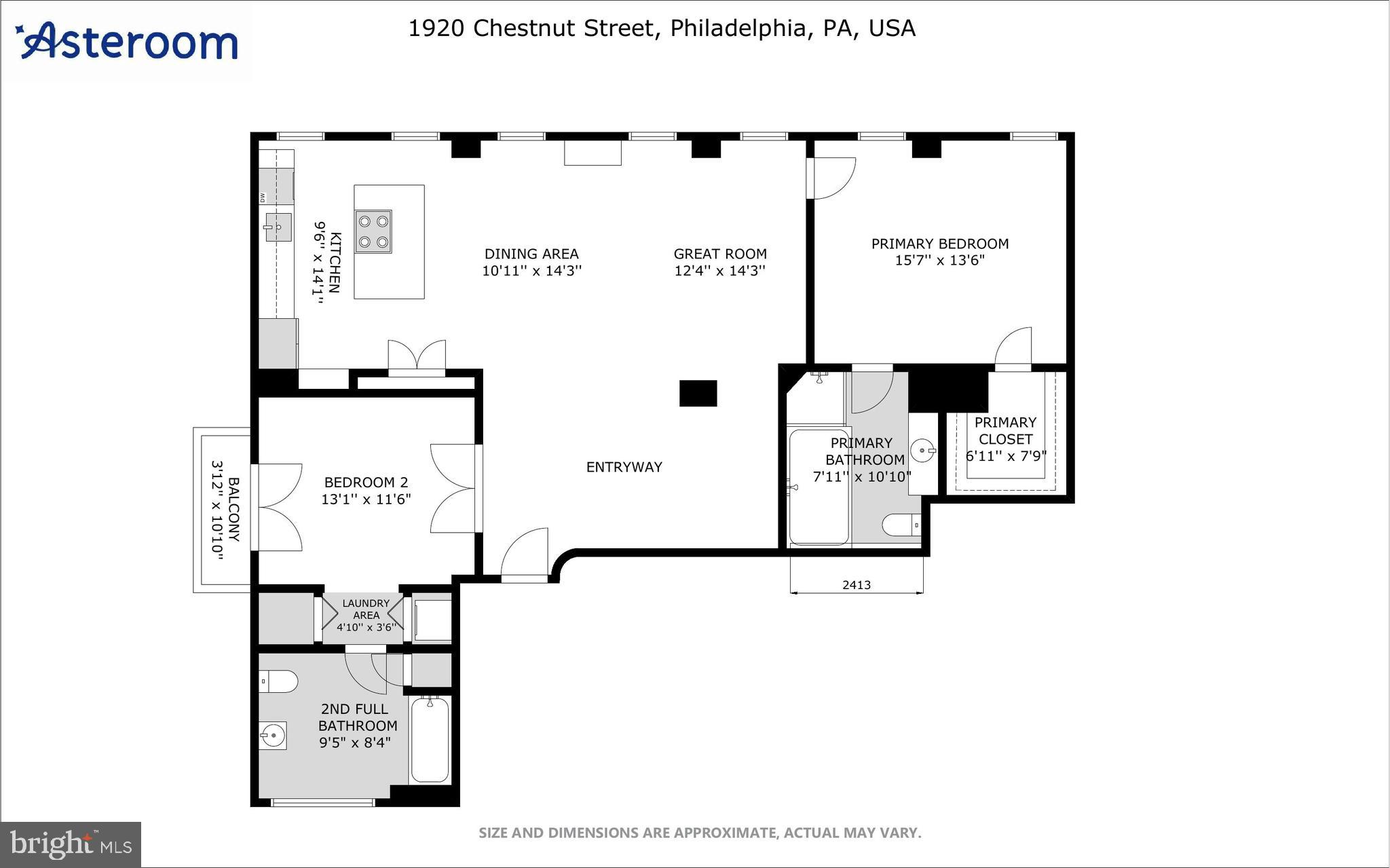 1920 Chestnut Street, Unit 10S Philadelphia, PA 19103 - Photo 44 of 44 Floor plan