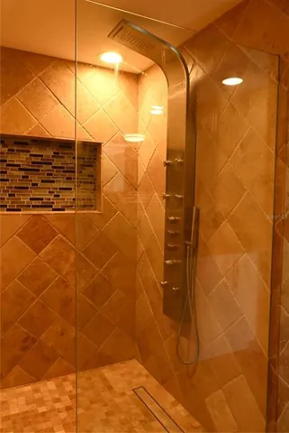 a view of a room with a balcony