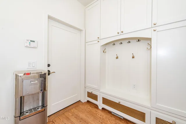 a view of a wooden door