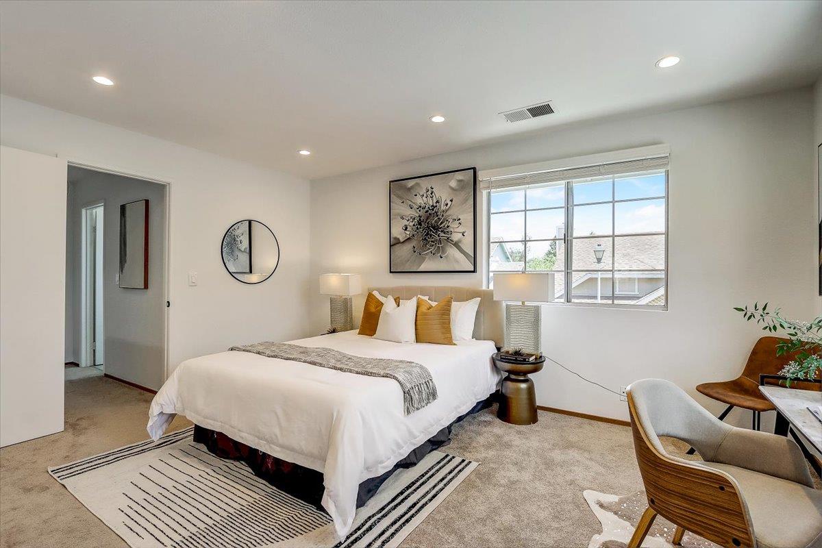 238 Mavis Drive Pleasanton, CA 94566 - Photo 21 of 53 a bedroom with a bed lamp closet and window