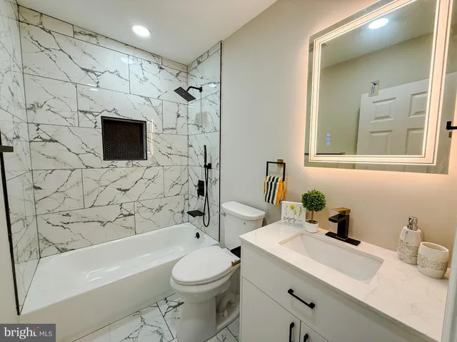 an empty room with a workbench